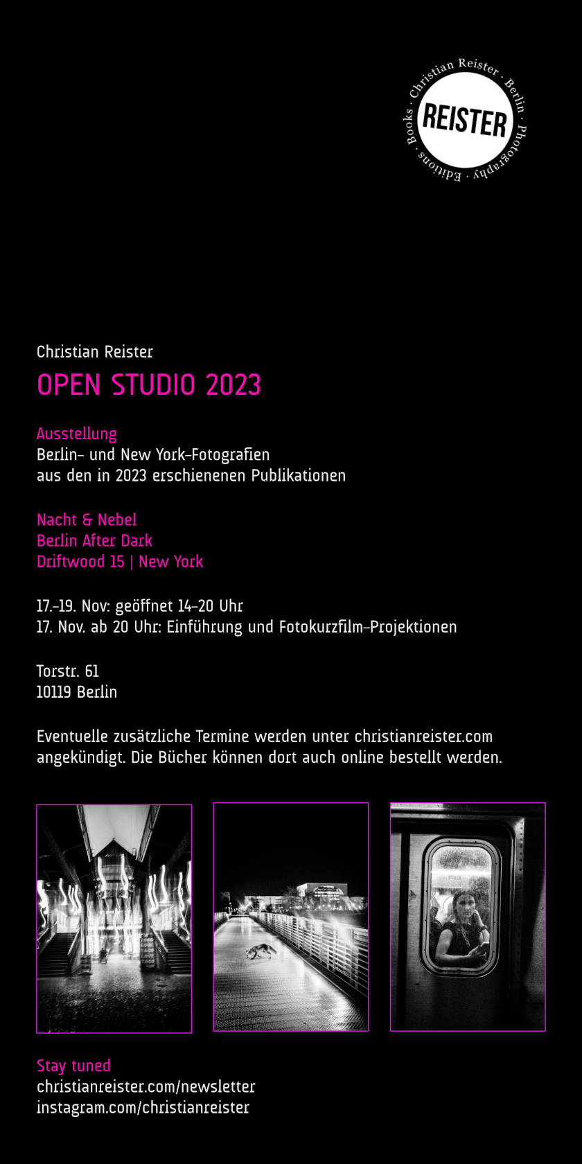 Einladungskarte Open Studio 2023